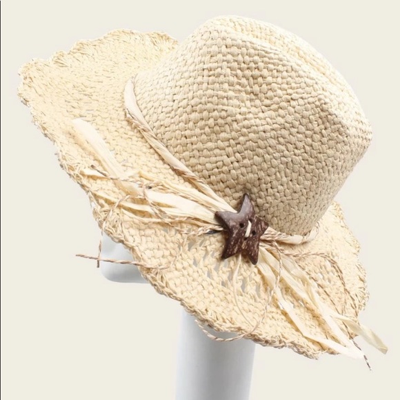 New! Star And Twine Accent Cowgirl Sun Hat - Picture 2 of 2